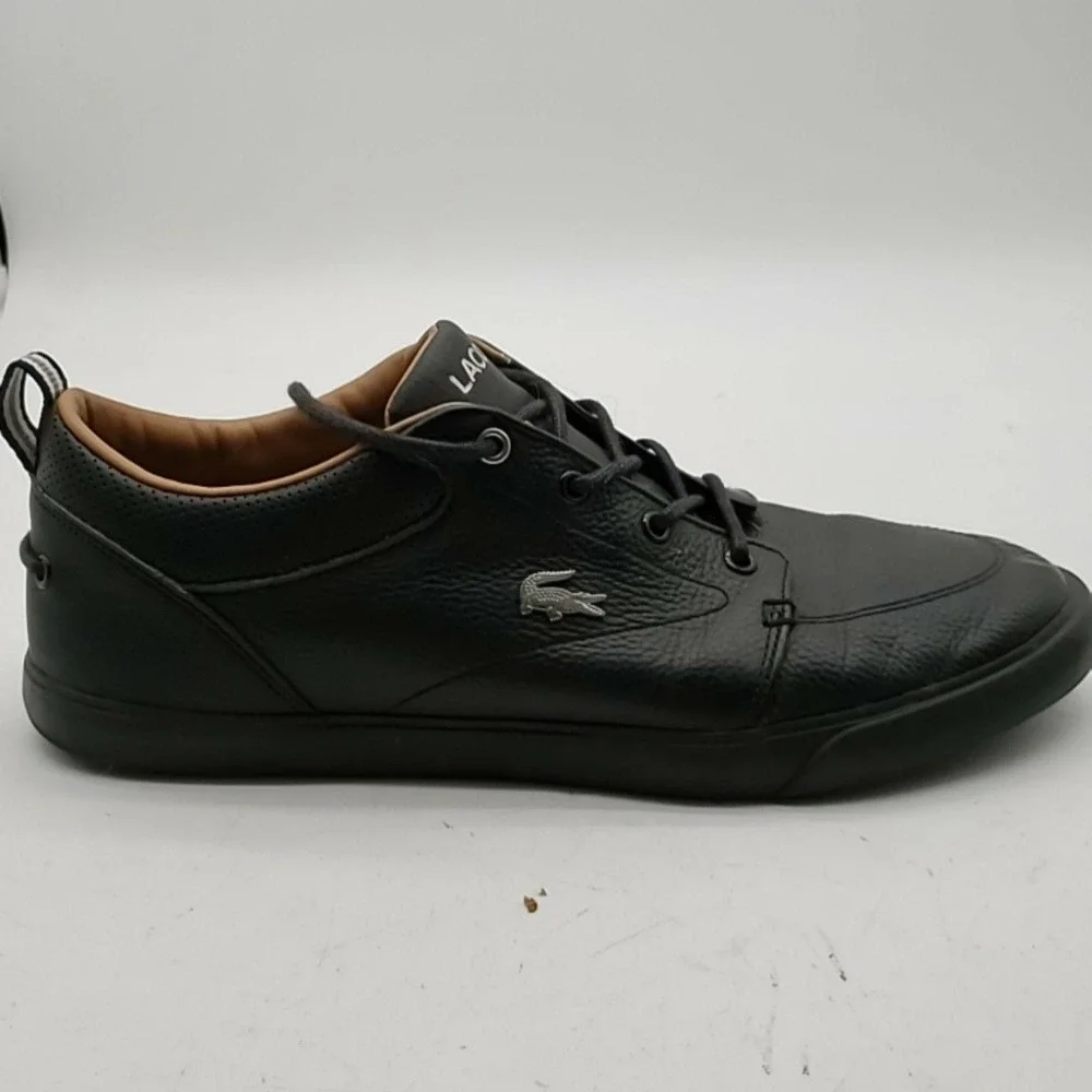 Lacoste Bayliss 119 1 U Shoes Mens Size 10 Black Leather Casual Boat Shoes